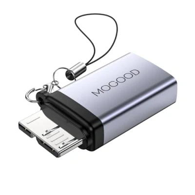 Immagine di MOGOOD Micro B Plug to USB Adattatore femmina, a USB3.0 dati femmina convertitore corto per computer, laptop, dischi rigidi esterni (1 confezione)