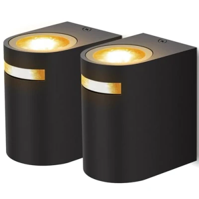 Immagine di Aigostar Applique LED da Parete Esterno,Lampada Alluminio GU10,2 Pezzi, Impermeabile IP65 per Interno ed Esterno, Perfetta Patii, Giardini, Corridoi, Balconi, Portici,Vialetti.