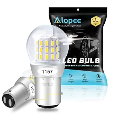Immagine di Alopee 2 Pack 1157 BAY15D 1016 1034 7528 2057 2357 Luce Rossa LED Estremamente Luminoso 12V DC, AK 3014 39 SMD Lampadine di Ricambio per Luci Stop Posteriori