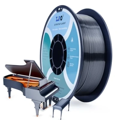Immagine di Filamento Seta PLA ZIRO 1,75 mm,Filamento per stampante 3D serie mm 1 kg (2,2 libbre),Argento nero