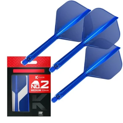 Immagine di Target Darts K Flex Integrated Dart Flight And Shaft, N.2 Blu (Medio) Confezione da 3 N.2, voli per Freccette di precisione 2 in 1 e Stelo