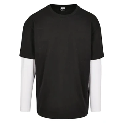 Immagine di Urban Classics Oversized Shaped Double Layer TEE Maglietta a manica lunga, Uomo, Taglia: XL, Black/white