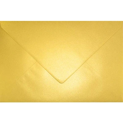 Immagine di Netuno 25 buste da lettera oro perlato formato C5 162x 229 mm 120g Aster Metallic Cherish colorate effetto madreperla per biglietti matrimoni inviti di nozze feste compleanno