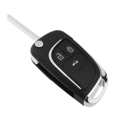 Immagine di ECSiNG Custodia Pieghevole Per Chiave Telecomando A 3 Pulsanti Auto Compatibile Con Vauxhall Opel Astra J Insignia Mokka Portachiavi