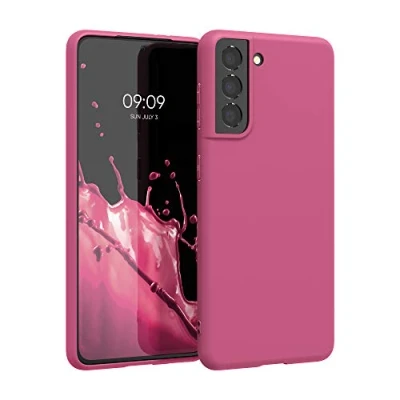 Immagine di kwmobile Custodia Compatibile con Samsung Galaxy S21 Cover Back Case per Smartphone in Silicone TPU Protezione Gommata fucsia matt