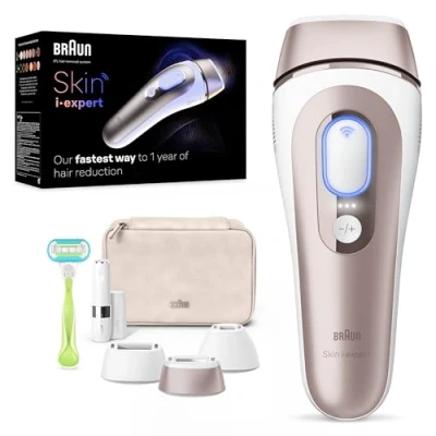 Immagine di Braun Skin I·Expert Epilatore LUCE PULSATA Smart, Epilazione A Casa Tua, Alternativa Al laser, Con App Gratuita, Include Custodia, Rasoio Venus, Mini Depilatore Viso, PL7249