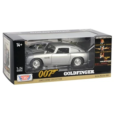 Immagine di OPO 10 Auto in Miniatura riprodotta Scala 1/24 Compatibile per Aston Martin DB5 James Bond Collection Goldfinger Motormax 79857