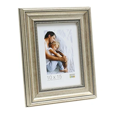 Immagine di Deknudt Frames, Cornice portafoto con Rete in Resina, Legno, Argento, 40 x 60 cm