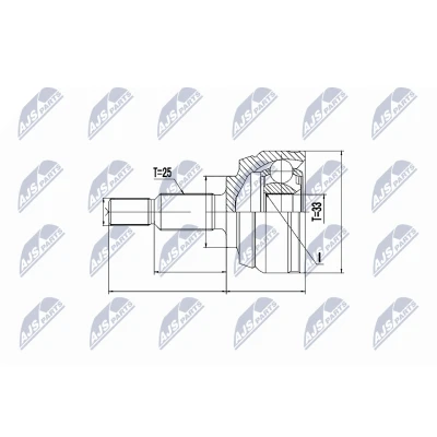Immagine di NTY NPZ RE 044 Kit Giunto Omocinetico Assale anteriore Sx, Dx Gomma RENAULT: SCENIC 3, MEGANE 3 Grandtour, DACIA: Duster SUV