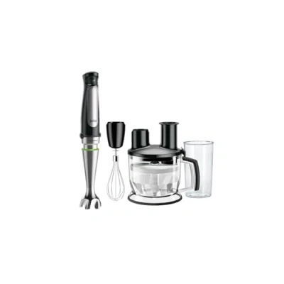 Immagine di Braun Multiquick, frullatore a immersione, 1000 Watt, con tecnologia ActiveBlade, colore nero/acciaio inox Include 3 accessori Nero