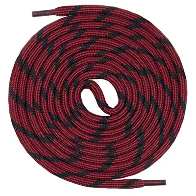 Immagine di Mount Swiss©, lacci arrotolati per trekking e scarpe da lavoro, extra resistenti agli strappi, diametro 5 mm, lunghezza 70  220 cm, in poliestere, Nero (Nero ), 120