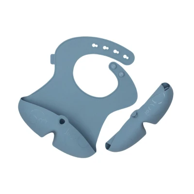Immagine di b.box Bavaglino Silicone con Tasca Raccoglipappa Arrotolabile per il Trasporto Vestibilità Regolabile Sagomato Lavabile in Lavastoviglie Dai 4 mesi Su