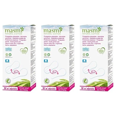Immagine di 3 x 24 adattabile in cotone biologico Masmi Flex salvaslip (per slip, bikini, tanga, perizoma) certificata anallergico, biodegradabile, profumo, cloro e Diossina free