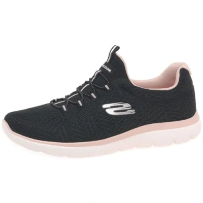 Immagine di Skechers Summits, Scarpe da Ginnastica Donna, Bordo in Rete Black Pink Chiaro, 37.5 EU