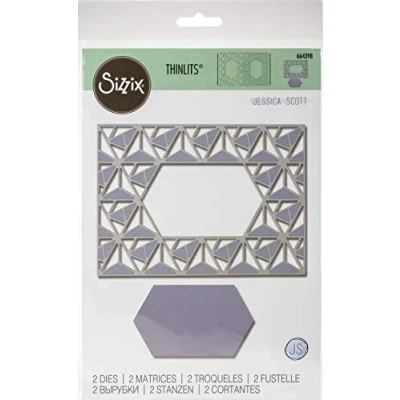 Immagine di Set di Fustelle Thinlits 2 pz 664398 Cornice Intreccio Geo Jessica Scott