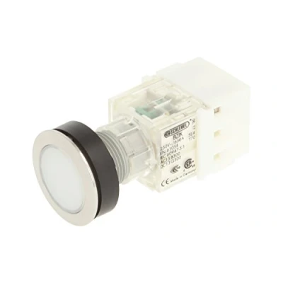 Immagine di Schlegel 23.000.462 interruttore a pulsante in acciaio inox, tappo, Tast Contatto GEBER 1 No e morsetto vite, Bianco (2 pezzi)