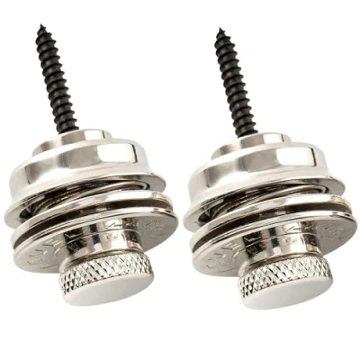 Immagine di Musiclily Pro Chitarra Lock Tracolla in Acciaio Strap Locks Security Attacchi di Sicurezza per Elettrica Acustica Basso, Nickel(Set 2)