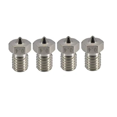 Immagine di 4x Aggiornamento stampante 3D placcato resistente all&#039;usura M6 filettatura ottone ugello 0,4 mm per 1,75 V6 Hotend Titan Aero estrusore Prusa I3 MK3 MK3S Anycubic Mega (4 x mm)