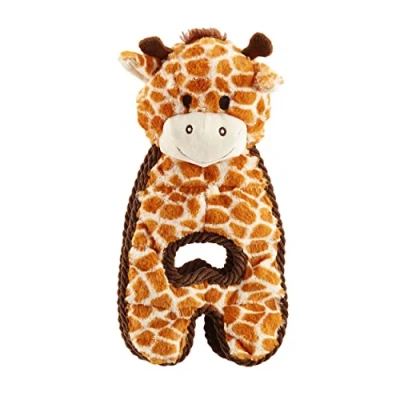 Immagine di Petstages Cuddle Tugs Gioco interattivo per Cani in Peluche a Forma di Giraffa Effetto sonoro Giallo Taglia Unica