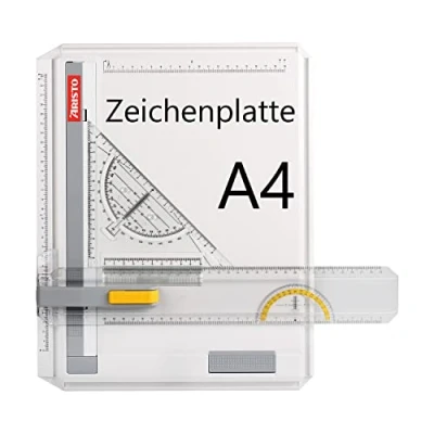 Immagine di Aristo AR70442 Tavola da disegno Geo Board (formato A4, in plastica resistente agli urti, con triangolo a scatto rapido AR7090), colore: Bianco