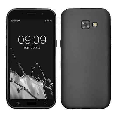Immagine di kwmobile Custodia Compatibile con Samsung Galaxy A5 (2017) Cover Back Case Morbida Protezione in Silicone TPU Effetto metallizzato grigio