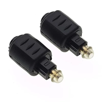 Immagine di Connettore Toslink, Confezione da 2 Adattatore Mini Toslink a Spina Audio Ottica Cavo Digitale S/Pdif/Fibra per Soundbar, Sistemi Stereo/Amplificatori