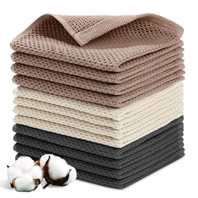 Immagine di YUTUY Strofinacci Cucina,12pcs da cucina,34 * 34cm Set Asciugamani Cucina,Panno Cucina di cotone,Stracci Super Assorbenti e Ad Asciugatura Rapida,Lavabili in Lavatrice