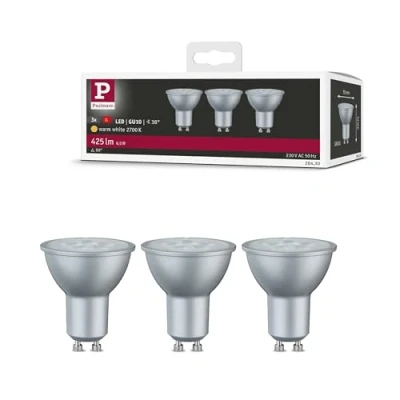 Immagine di Paulmann 28430 LED (monocolore) ERP G (A G) GU10 6.5 W Bianco caldo (Ø x A) 51 mm 54 3 pz.