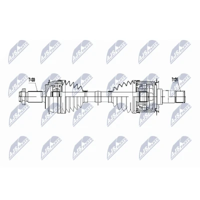 Immagine di NTY NPW ME 072 Albero motore / Semiasse Assale posteriore, posteriore Sx, Dx 860