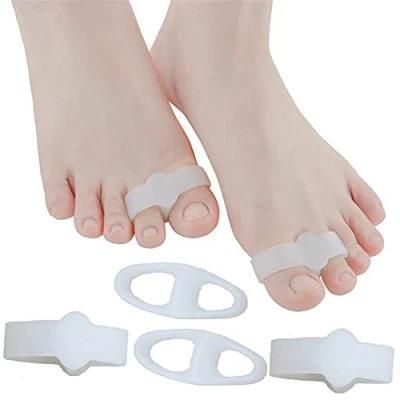 Immagine di Separatori per Alluce Valgo, Distanziatori l&#039;allineamento Dell&#039;alluce, Correttore in Silicone Dita Sovrapposte e Borsite, 4 pezzi