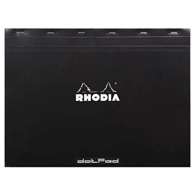 Immagine di RHODIA 38559C Bloc Notes Punto metallico Dotpad N38 Nero A3 Puntinato Dot 80 Fogli staccabili carta Clairefontaine bianca g/m Copertina in rivestita flessibile e Resistente Basics