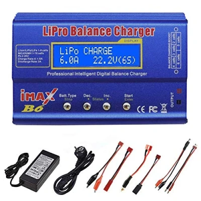 Immagine di RUIZHI Lipo caricatore da 80 W, 6 A, professionale, per LiPo/Li Ion/Life (1 6S), NiMH/NiCd 15S), hobby RC, LED, con alimentatore di rete