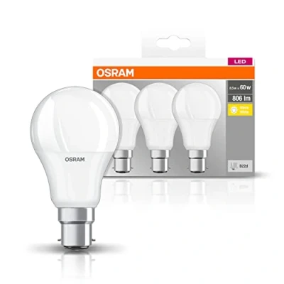 Immagine di Osram Base Classic a Lampada LED, B22d, Bianco, 806 lm, 3 Unità, 8.5 W = 60