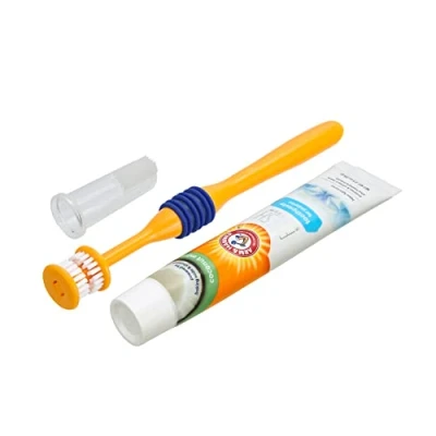 Immagine di ARM &amp; HAMMER Fresh Spectrum Kit dentale per cuccioli al cocco, include spazzolino, dentifricio e spazzolino da dito. Rimuove placca tartaro, lo a 360 pulisce i denti in profondità