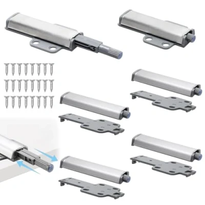 Immagine di 6 Pezzi Push Pull per Ante Armadio,Cricchetto Magnetico Pull,Apertura a Pressione Cassetti,Scrocco Chiusura,Push to Open IKEA BESTA Incasso Credenza Armadio Cucina