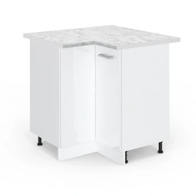 Immagine di Vicco mobile ad angolo cucina R line, Bianco lucido/Bianco, 75.6 cm, PL Marmo