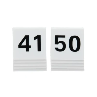 Immagine di SECURIT Set Da 10 Numeri Tavolo 41 50 Per Caffè, Ristoranti, Bar Acrilico 5,2x5,2x4,5cm Colore Bianco