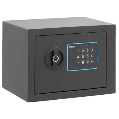 Immagine di ARREGUI Blue 650100 Cassaforte in acciaio con serratura elettronica, 17 x 23 cm, 5 l, Cassetta di sicurezza per casa e casa, tastiera codici programmabili, chiave emergenza, grafite