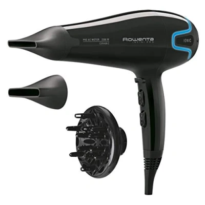 Immagine di Rowenta CV8730 Infini Pro Asciugacapelli Professionale ad Elevate Prestazioni, Phon per Capelli 2200W, 2 Concentratori, 1 Diffusore e Generatore di Ioni, 5 Combinazioni Velocità/Temperatura
