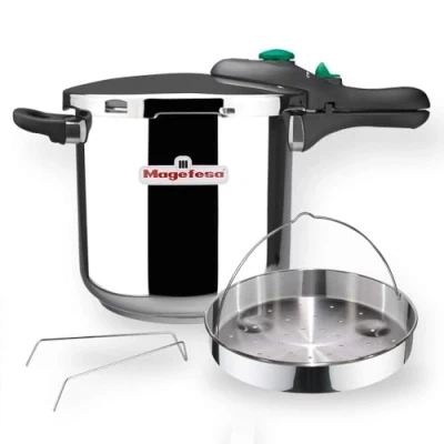 Immagine di MAGEFESA ® Dynamic, pentola a pressione super veloce da 6 litri, confezione esclusiva + cestello, acciaio inossidabile 18/10, adatta tutti i tipi di cucine, inclusa l&#039;induzione