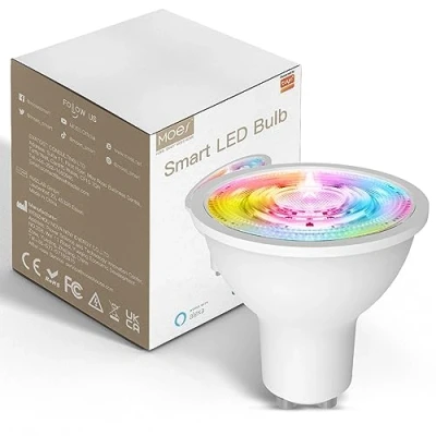 Immagine di MOES ZigBee Lampadina LED Smart GU10 RGB, 5W Dimmerabile, controllo tramite app comando vocale, funziona con Alexa Google Assistant, 2200 6500K 345lm (richiede Hub ZigBee)