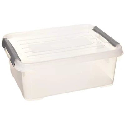 Immagine di Allibert, Scatola portaoggetti con Coperchio “Handy Plus, Trasparente/Argento, 12 Litri
