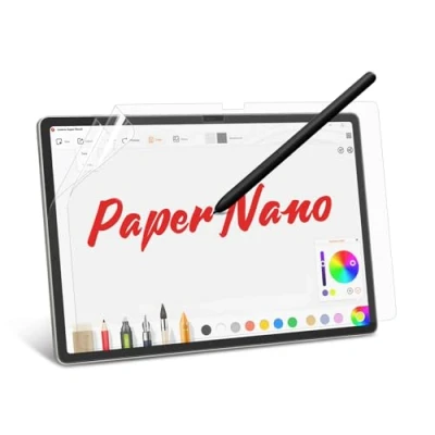 Immagine di BERSEM 2 Pezzi Effetto Carta Pellicola Protettiva per Samsung Galaxy Tab S10 Plus/Tab S9 FE S8 S7 FE/Tab Plus 12,4 pollici, di PET Opaca