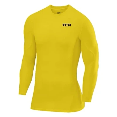 Immagine di TCA Superthermal Base Layer a Compressione Maglia Manica Lunga Termica sotto da Uomo Giallo, XL