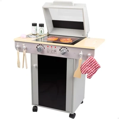 Immagine di Teamson BBQ Set Barbecue in Legno con 9 Accessori, Multicolore, 85399