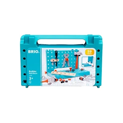 Immagine di BRIO BUILDER Banco da Lavoro per Bambini, Set Attrezzi con Piano Lavoro, 59 Pezzi, EEtà 3+ Anni