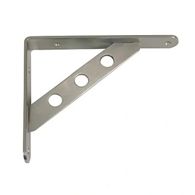 Immagine di Amig Staffa per mensole a muro Supporti Reggimensola Staffe in Acciaio Colore: Nichel Spazzolato Dimensioni: 300 x 240 Peso max: 260 kg