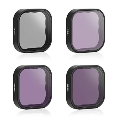 Immagine di AuyKoo Kit di 3 Filtri ND e CPL per 11/10/9, ND8 ND16 ND32 + CPL, Obiettivo Della Totocamera Polarizzatore Filtro a Densità Neutra Set Protezione Dell&#039;obiettivo Hero 11/10/9 Black