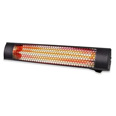 Immagine di alpina XD YS2000DE Stufa a infrarossi 2000 W, per uso interno ed esterno, certificato IP55, fissaggio parete o soffitto, 57 x 11,5 11 cm, colore: Nero