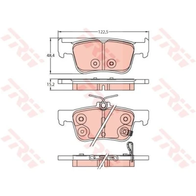 Immagine di TRW GDB2252 Kit pastiglie freno con segnalatore acustico usura